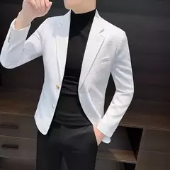 Blazer fino preto slim fit masculino, jaquetas masculinas, casaco de negócios, estilista de luxo, roupas de alta qualidade, novo, 2021 - comprar online