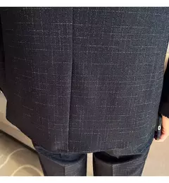 Terno xadrez formal masculino, vestido de noiva noivo, blazer de festa, calças, jaqueta, colete, calças, high-end, casual, escritório, marca