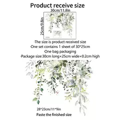 1PCS Plantas Verdes Flores Adesivo De Parede Banheiro WC Decalques Sala de estar Gabinete Casa Decoração Auto-adesivo Mural - comprar online