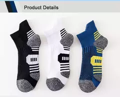 Meias esportivas de fitness profissional para homens e mulheres, fundo de toalha, antiderrapante, corrida, basquete, treinamento, secagem rápida, 5 pares