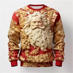 Natal dos homens Papai Noel Impresso Moletons, Pai Pop 3D, Pullovers Gráfico Homem de Gingerbread, Roupas Engraçadas de Natal, Moda Infantil - Wolf Magazine