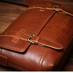 ROOG-Maleta de couro genuíno, bolsa mensageiro de luxo masculina, estilingue de ombro vintage, tiracolo para iPad 12.9 ", alta qualidade - loja online
