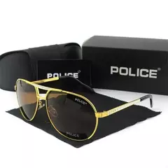 Imagem do Óculos Polarizados Police Sunglasses para Homens e Mulheres, Metal Sun Glasses, Travel Eyewears, Pilot Goggle, Proteção UV 400, Alta Qualidade, P8480