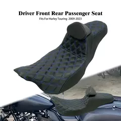 Assento de passageiro dianteiro e traseiro para motocicleta, dois up, com almofadas para encosto de motorista, para harley touring electra glide fltrx 09-2023