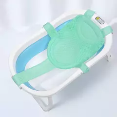 Imagem do Recém-nascido Ajustável Banheira Travesseiro Assento, Cruz-Shaped Almofada, Anti-Slip Banho Do Bebê Net, Crianças Berço Do Chuveiro,...
