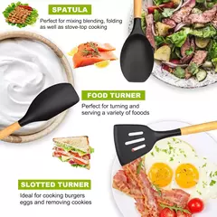 Silicone utensílio conjunto com suporte, 36pcs - loja online