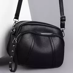 Cor sólida elegante rebite zíper bolsa de telefone móvel feminino simples cou - loja online