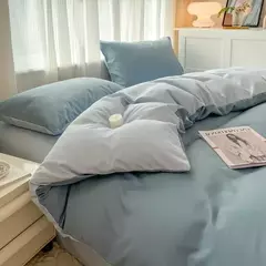 Conjunto de cama de tecido com escova de cor sólida, 2 lados, 4 peças, capa de edredom, fronha, lençol, colcha, único, queen, king size - loja online