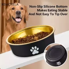 Imagem do Tigelas antiderrapantes para cães, tigelas de alimentação para cães pequenos, médios e grandes e fontes de água, alimentadores para animais de estimação em aço inoxidável, acessórios para cães de estimação