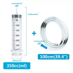 Seringa de 100ml-550ml, grande capacidade com bomba de mangueira multifuncional de 100cm, injetor lavável para alimentação de animais de estimação, fluido de cola de óleo