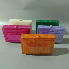 Imagem do Saco de noite de luxo acrílico para mulheres, sacos na moda, bolsas de marca verde, bege, festa, casual, caixa bonito, mini embreagem, bolsa, carteira, carteira, novo