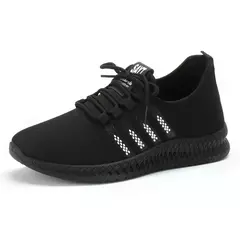 Tênis leve vulcanizado masculino, tênis casual de malha, com cordões, caminhada e corrida, academia, na moda na internet