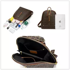 Mochila de couro urbano para mulheres, impressão estética, palavra Bagpack, sacos de viagem bonitos, moda de luxo, menina sacos, designer