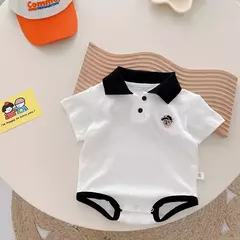 Macacão de Manga Curta Recém-nascido, Envoltório Triângulo, Bodysuit Peido, Macacão Turn Down, Roupas Infantis de Bebê, 0 a 18 Meses, Atacado, Verão - loja online