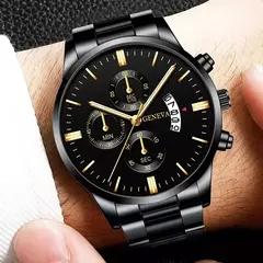 Relógio de pulso de quartzo para homens, Relógios pretos com calendário, Relógio de negócios, Moda luxuosa - Wolf Magazine
