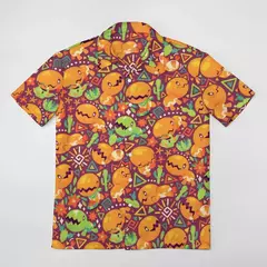 Camiseta havaiana masculina de manga curta, estampa de ovelha 3D, roupas de praia soltas, camisas grandes, verão