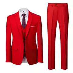 Conjunto de terno casual masculino de negócios, jaqueta masculina, blazers, calças, calças, colete, colete, moda, 2023 - comprar online