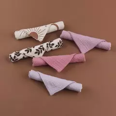 Imagem do Baby's Soft Absorbent Gaze Algodão Toalhas, Face Wipe, Lenço, Banhando Toalhinha de alimentação, 5Pcs