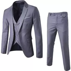 Homens formais conjuntos de terno de escritório, blazer extragrande, colete, conjuntos de calças, masculino, festa à noite, casamento, novo, S-6XL, 3pcs, 2024 - loja online