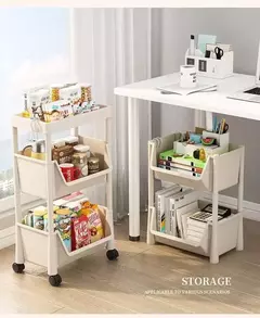 Imagem do Armário De Armazenamento De Fenda Estreita, Estante De Carrinho, Rack De Canto De Cozinha, Banheiro, Sala De Estar, Organizador De Casa