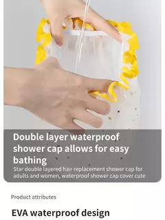 Double-Layer Shower Cap para senhoras, PVC, impermeável, à prova de óleo, banheiro, cozinha, agregado familiar, banhando-se
