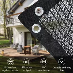 2-15m preto pára-sol net sombra sombreamento protetor solar malha capa planta estufa tela de privacidade jardim ao ar livre anti-uv pano casa na internet