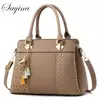 Bolsa crossbody de couro PU para mulheres, alça superior, bordada, bolsa de ombro elegante, bolsas de mão estilo simples para senhora
