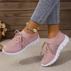 Tênis casual feminino, confortável e respirável, sapato de plataforma versátil com cordões, moda verão, 2024 - Wolf Magazine
