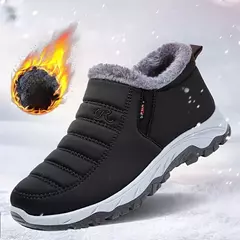 Botas de neve térmicas para mulheres, Ankle Boots Slip-on, botas curtas térmicas ao ar livre, botas impermeáveis quentes, inverno - Wolf Magazine