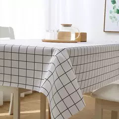 Toalha de mesa padrão xadrez para festa, impermeável, Oilproof, preto e branco, Cobertura de mesa xadrez, piquenique ao ar livre, 137x90cm, 1pc - loja online