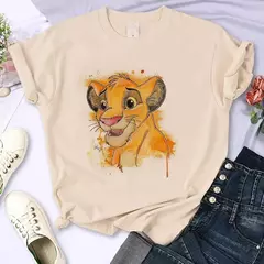 T-shirt do Rei Leão Disney para mulheres, top Kawaii engraçado, camiseta Harajuku, roupas femininas, Hakuna Matata, anos 90