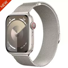 Pulseira Magnética Milanese Loop Strap para Apple Watch, Bracelet Belt, Band 9, 8, 7, 45mm, 41mm, Ultra 2, 49mm, iWatch 6, 5, 4, 3, SE, 44 milímetros, 40 milímetros
