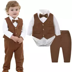 Roupas de Páscoa para recém-nascido, terno de criança, bodysuit formal, primeira roupa de aniversário infantil, roupa de casamento