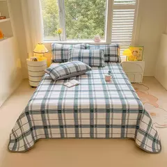 Novo 2 pessoas capa de cama meninas grade colcha capas de cama de casal venda quente algodão lavado 2025 verão colchas e cobertores cobertor - loja online