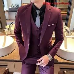 Terno de escritório formal masculino, terno fino casual masculino, vestido de noiva, moda boutique, monocromático, colete noivo, noivo - comprar online