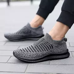 Tênis antiderrapante leve e respirável masculino, sapato vulcanizado, sapato casual para caminhada masculina, deslizar sobre sapatilhas, ao ar livre, 2023