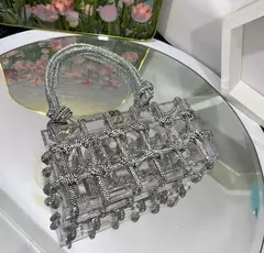 Bolsa acrílica axila quadrada para mulheres, bolsa de noite, embreagem de diamantes, bolsa de casamento, alta qualidade, design luxuoso, novo, 2022 na internet
