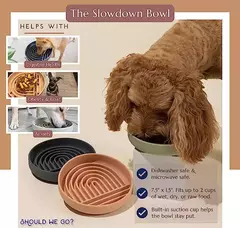Suprimentos para animais de estimação tigela de comida lenta gato anti-queda tigela de comida antiderrapante filhote de cachorro anti-asfixia brinquedo de silicone placa de comida - loja online