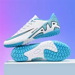 Imagem do Sapatos de futebol ultraleves longos dos homens, grampos respiráveis, botas de futebol indoor, tênis de treinamento, venda quente, novo, transporte da gota