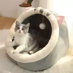 Tenda para animais de estimação, cama de caverna para gatos, cães pequenos, auto-aquecimento, cama para gatos, cabana confortável, cama de dormir para animais de estimação, dobrável, removível e lavável na internet