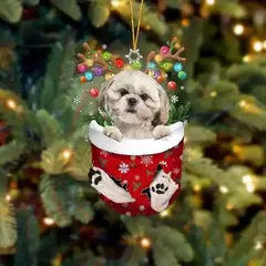 1 pçs enfeites de natal pendurado decoração presente bonito cão natal família pendurado árvore dos desenhos animados produto pingente personalizar h0o1