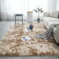 Tapete moderno de cabelo de seda para meninas, tapete de cama nórdico, corante, sala de estar em casa, sofá, cor pura, romântico, por atacado - comprar online