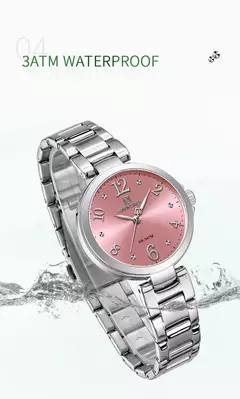 Imagem do Naviforce relógio de pulso feminino, pulseira de aço inoxidável, impermeável, quartzo, romântico, marca superior, 2023