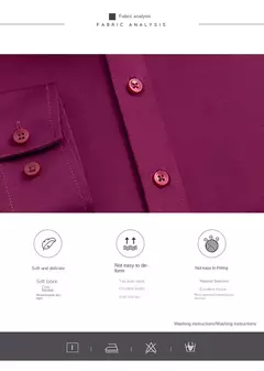 Camisa elástica de manga comprida masculina, camisa gola alta, sem engomar, vestido de negócios, traje profissional de trabalho - loja online