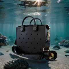 Bolsa de ombro de borracha macia para as mulheres, colorida praia bolsa, encantos personalizados, moda shopping bag, estilo verão - loja online