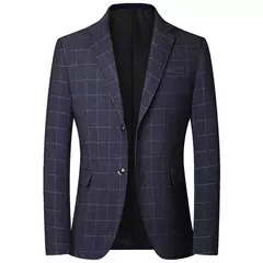 Trench Coats de design coreano masculino, blazers xadrez, jaquetas, ternos, negócios, casual, slim fit, roupa de homem, novo