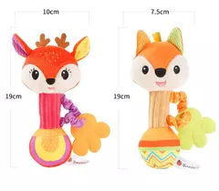 Chocalho de pelúcia macia Hand Grip Baby Toys Shaker Crinkle Squeaky Sensorial Acessórios de viagem para criança, Presentes - Wolf Magazine