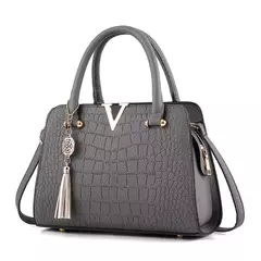 Bolsa de couro de alta qualidade para mulheres, Bolsas de Ombro Crocodilo, Designer de Letras V, Grande Capacidade - Wolf Magazine