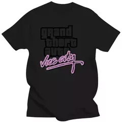 Algodão Grand Theft Auto Marca Camiseta, Top de Lycra, Gta Vice City, Estilo DIY, Alta Qualidade, Nova Moda, 016872 - loja online