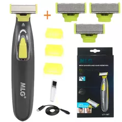 Barbeador elétrico para homens, aparador de barba lavável, lâmina de barbear úmida e seca, máquina de barbear, recarregável na internet
